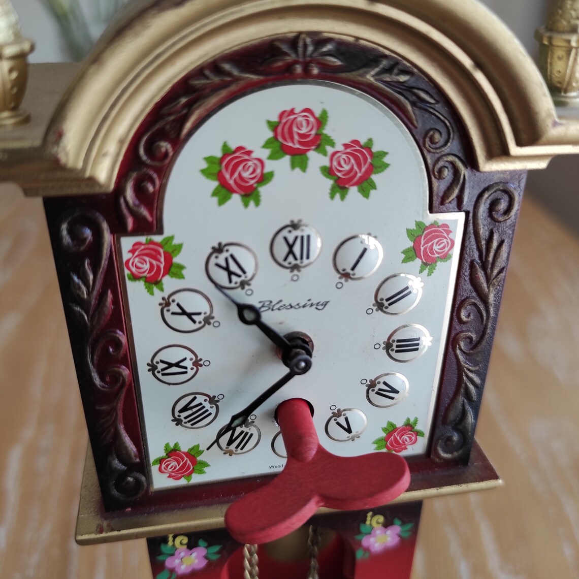 Miniature Grandfather Clock Key Wind Mechanical Blessing Etsy