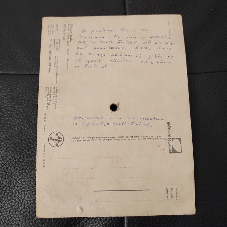 Vinyl Postcard Postcard Record 45 Records New Year Card Etsy