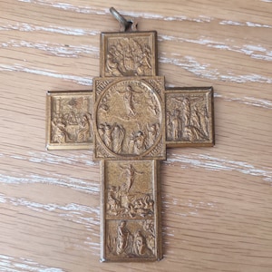Antique Cross, Vintage Crucifix, Necklace Pendant Spirituality Art, Christian Decor, Religious Necklace Pendant