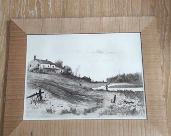 Antike New York Lithographie, 1891 Landschaftsdruck