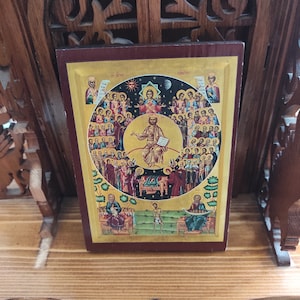 Vintage Jesus Icon, Handcrafted Wooden Wall Hanging for Christian Decor and Spiritual Art Gift