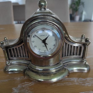 Silverplate Desk Clock