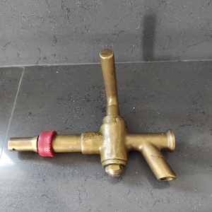 Vintage Brass Water Faucet,  Water Tap, Retro Bathroom Decor, Plumbing