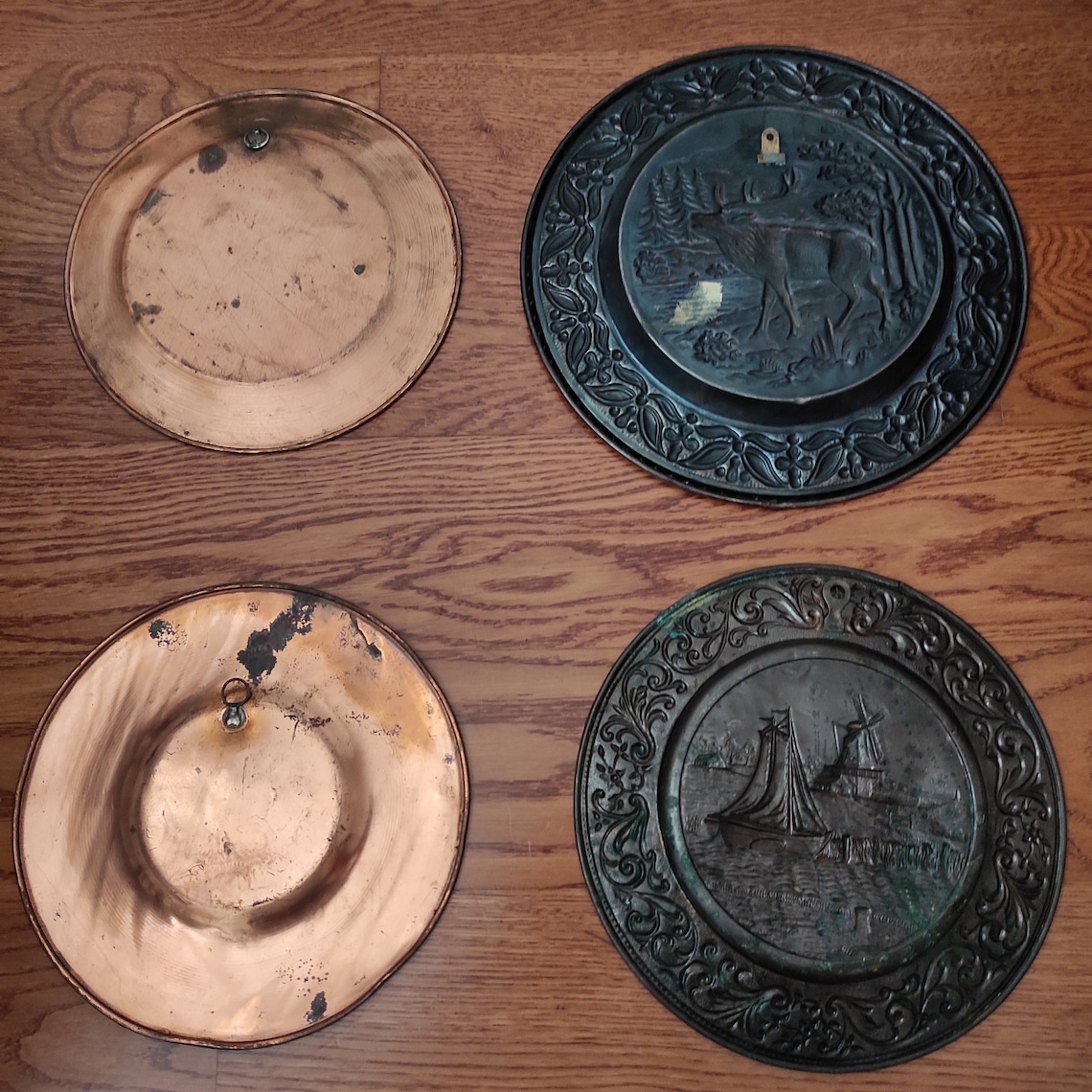 Copper Wall Plates Metallic Decor Copper Wall Decor Wall Etsy