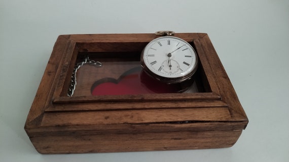 Antique pocket watch with wooden Watch Display Box - image 3