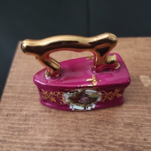 Limoges France Porcelain Miniature Iron, Dollhouse Miniatures