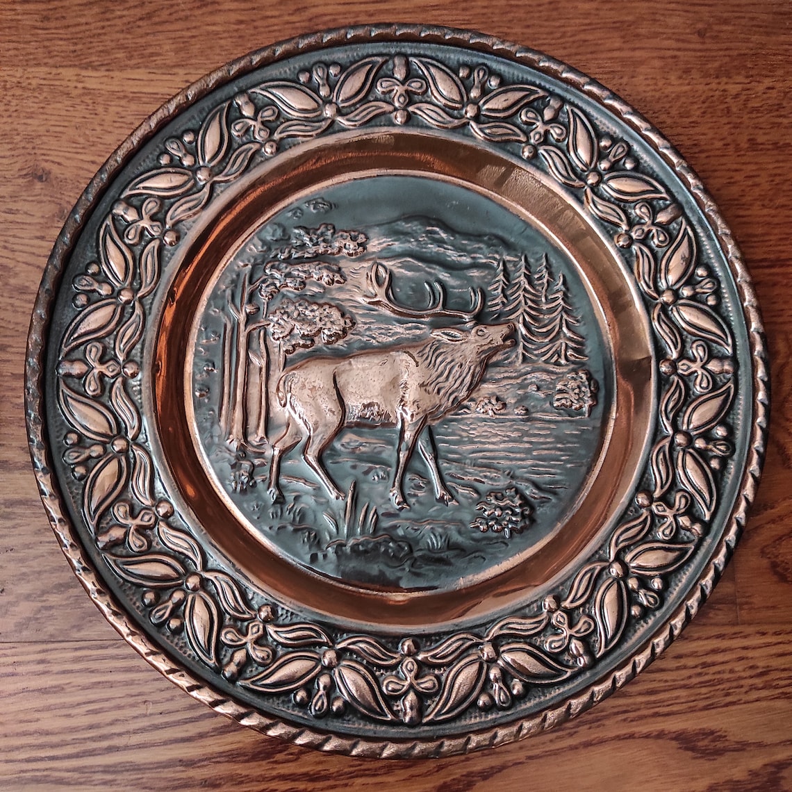 Copper Wall Plates Metallic Decor Copper Wall Decor Wall Etsy