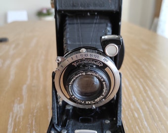 Cámara plegable Voigtlander Bessa de 11 cm f4.5 con objetivo Voigtlander, cámara de película vintage.