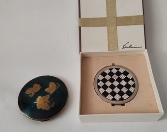 Makeup Mirror, purse, Enamel, Crystal, Compact, Handheld, Pocket, Magnifying, Handbag, Bridesmaid, Gift For her