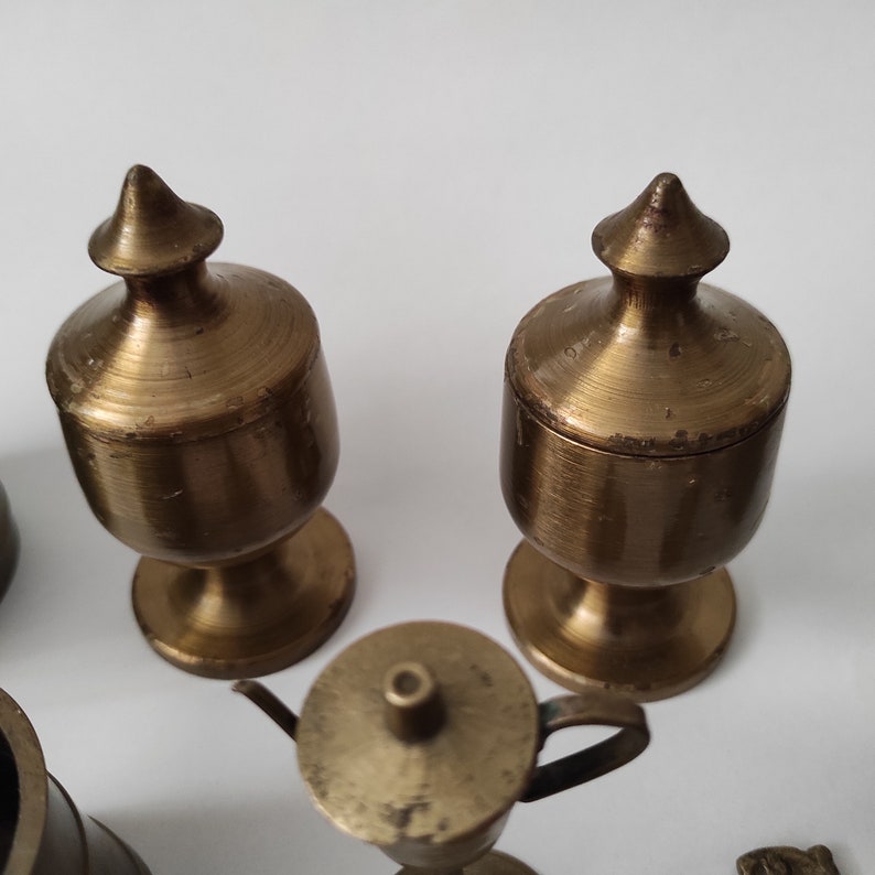 Set of Vintage Mini Sized Brass Ornaments for Decoration and - Etsy