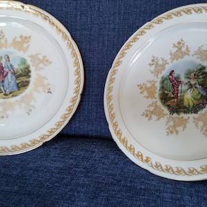 limoges plates , Hand Painted Plate , French Limoges Porcelain, decorative plates, country scene ceramics