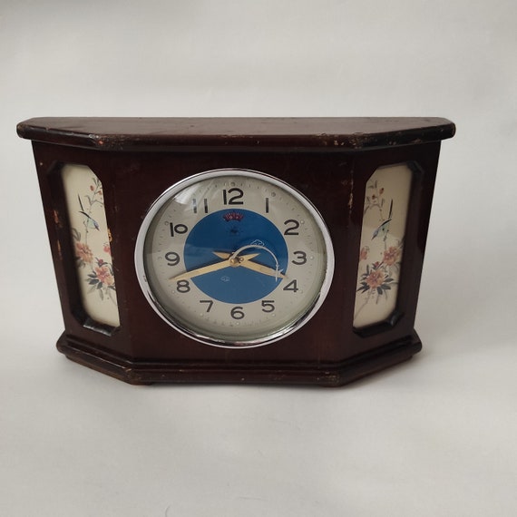 Clock Vintage Desk Alarm Clock Alarm Clock Retro Wooden Etsy
