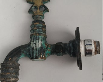 Antique Brass Water Faucet, Retro Bathroom Decor, Plumbing
