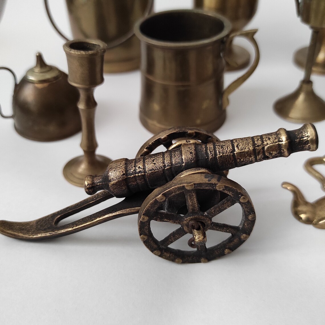 Set of Vintage Mini Sized Brass Ornaments for Decoration and - Etsy