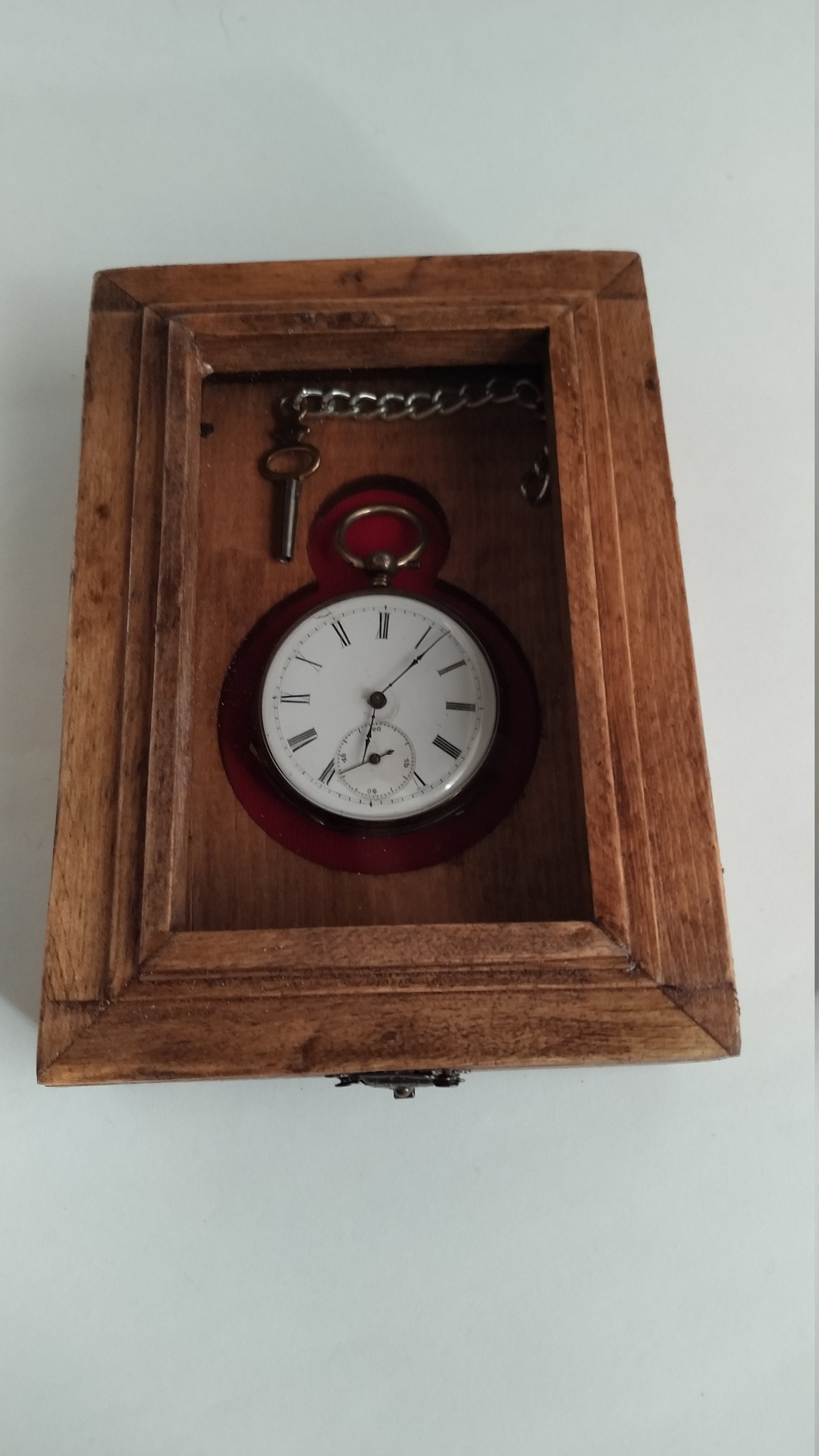 Antique Pocket Watch With Wooden Watch Display Box Etsy