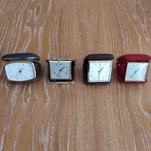 Vintage Alarm Clocks Set Of 4 , Travel Clocks
