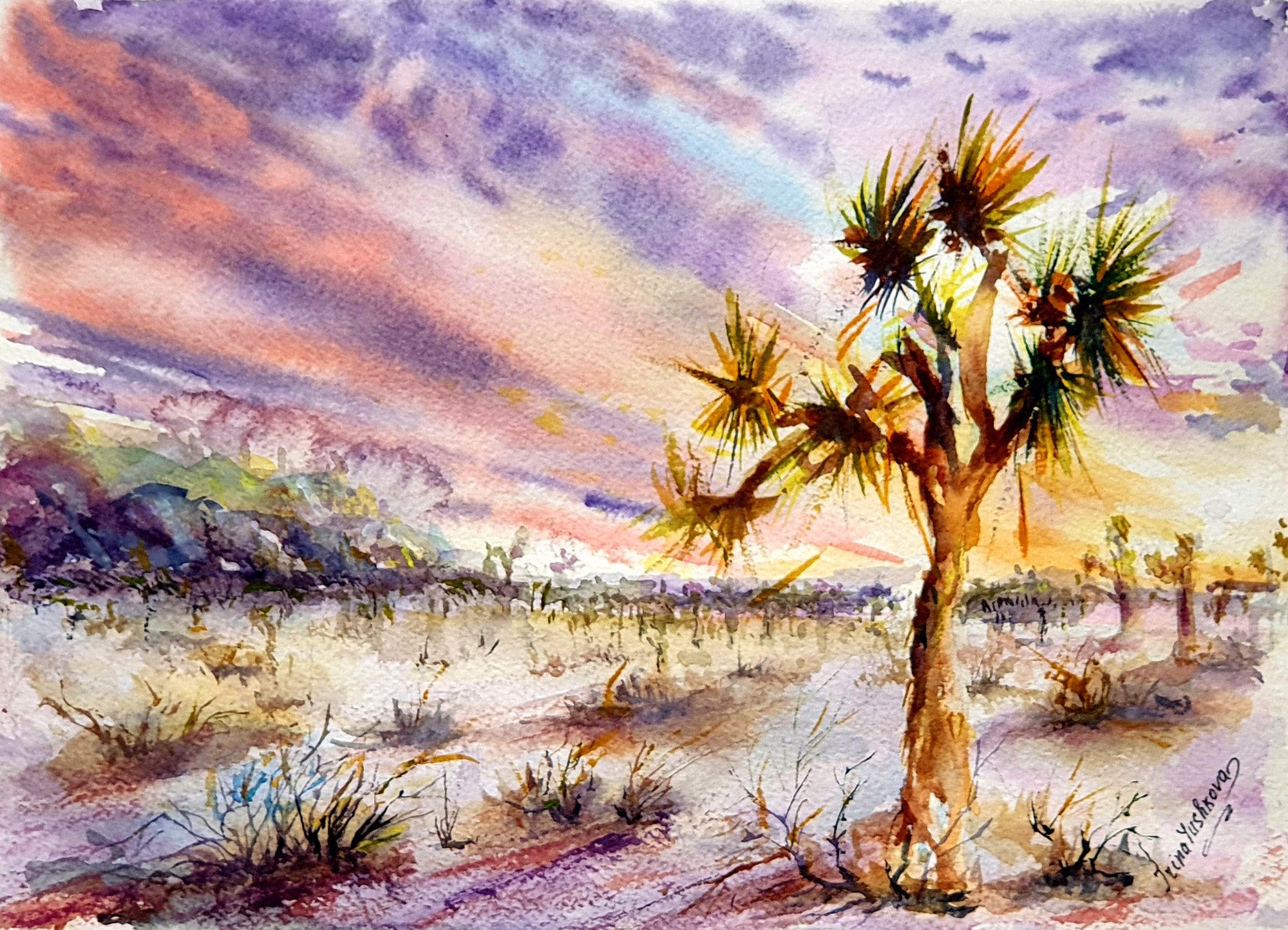 Joshua Tree Painting Original Art Joshua Tree Wall Art Joshua Etsy