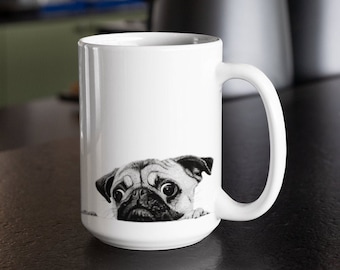 Cute Pug Mug, Pug Gift, Dogs Gifts, For Her, BFF, Kids Valentine Gift, Pug Lover Gift, Dog Gift, Cup, Coffee Mug, Dog Mug, Mugs, Present,