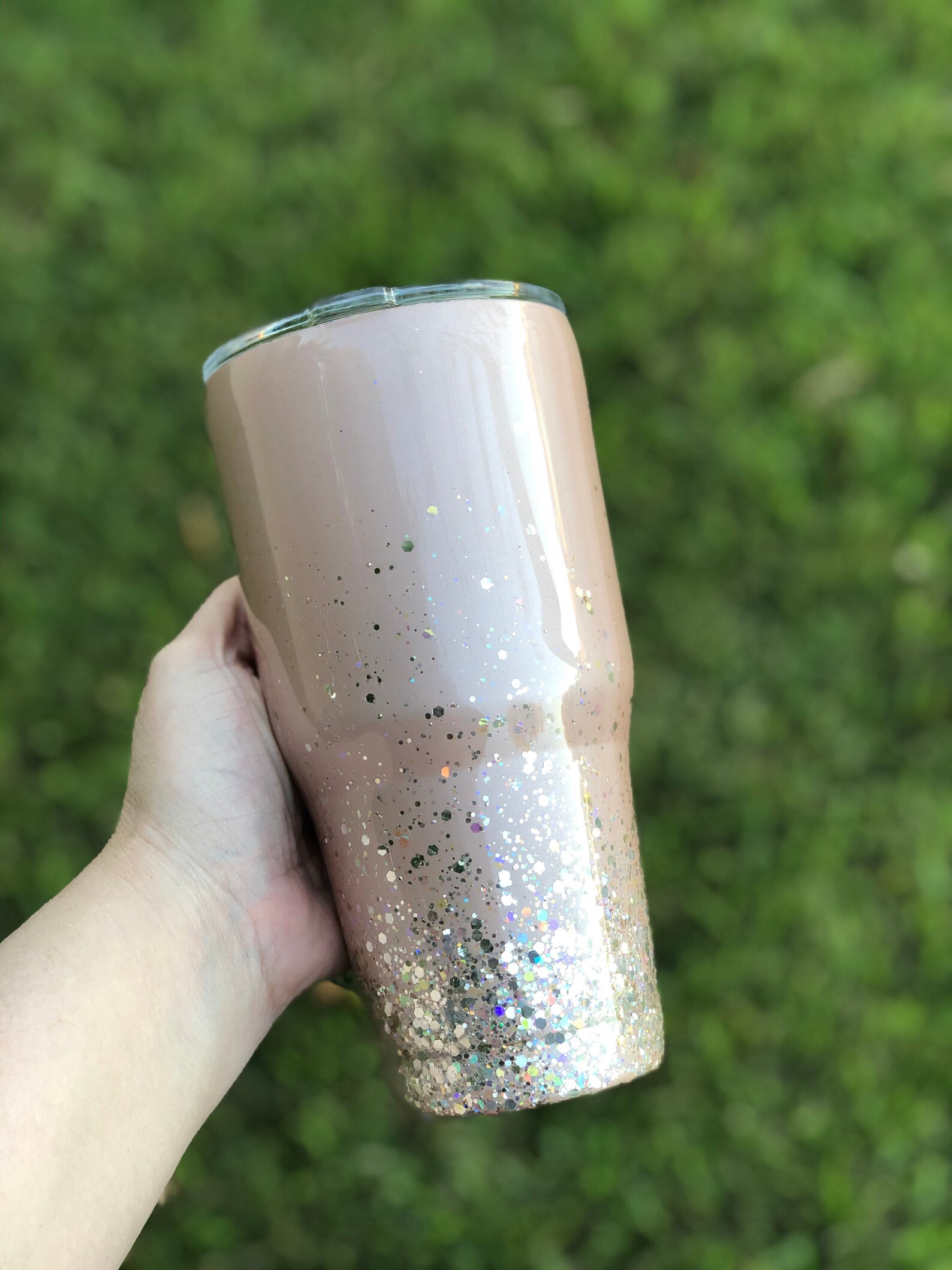 Rose Gold Glitter Tumbler Rose Gold YETI Personalized Etsy