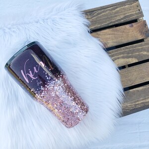 rose gold glitter yeti