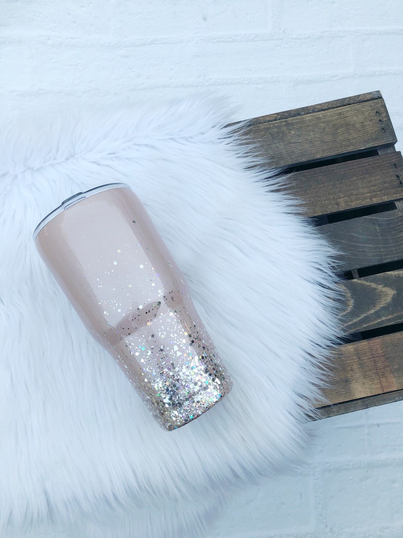 Rose Gold Glitter Tumbler Rose Gold YETI Personalized Etsy