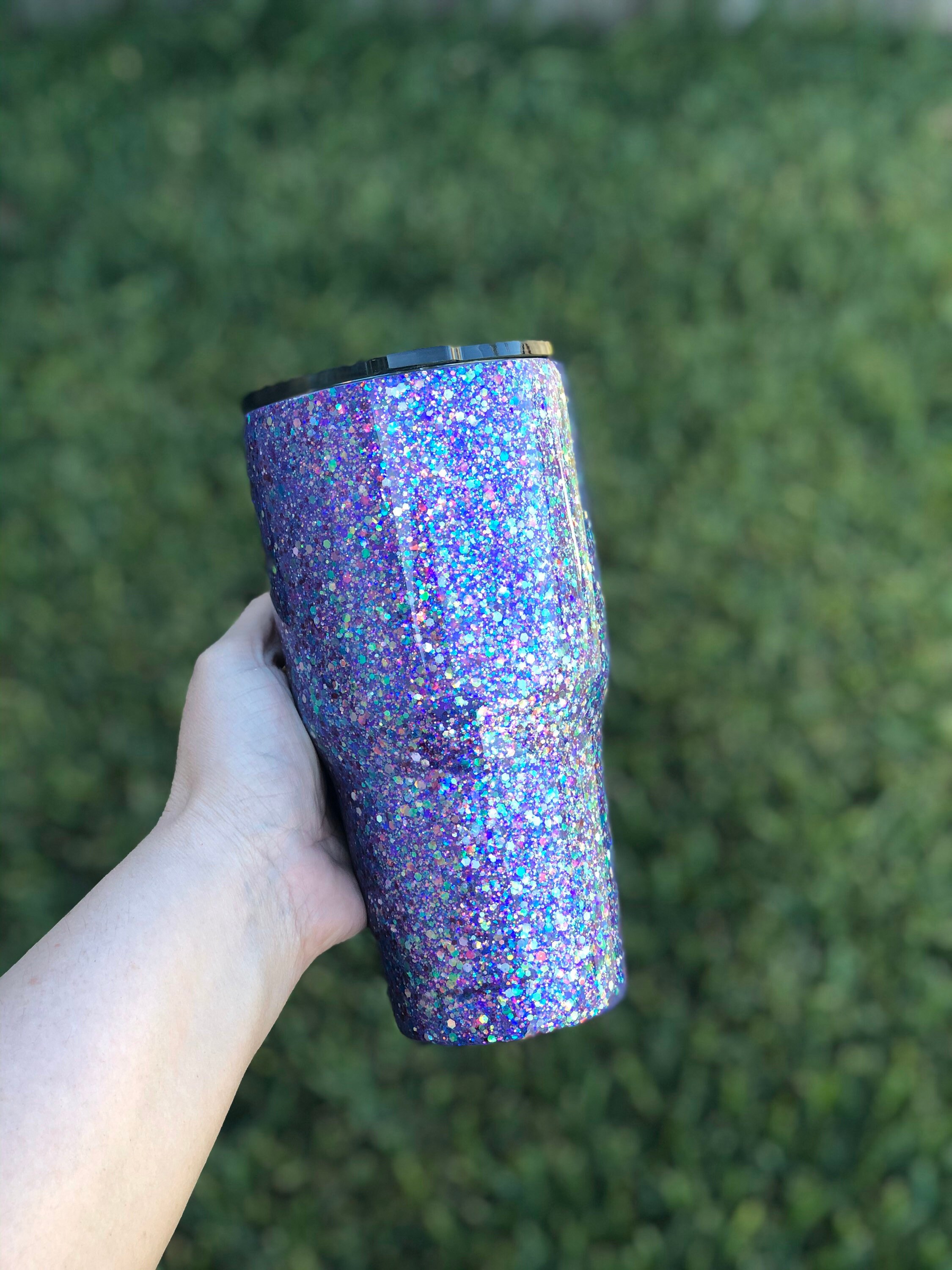 Glitter Tumbler Pink and Purple Glitter Tumbler Etsy