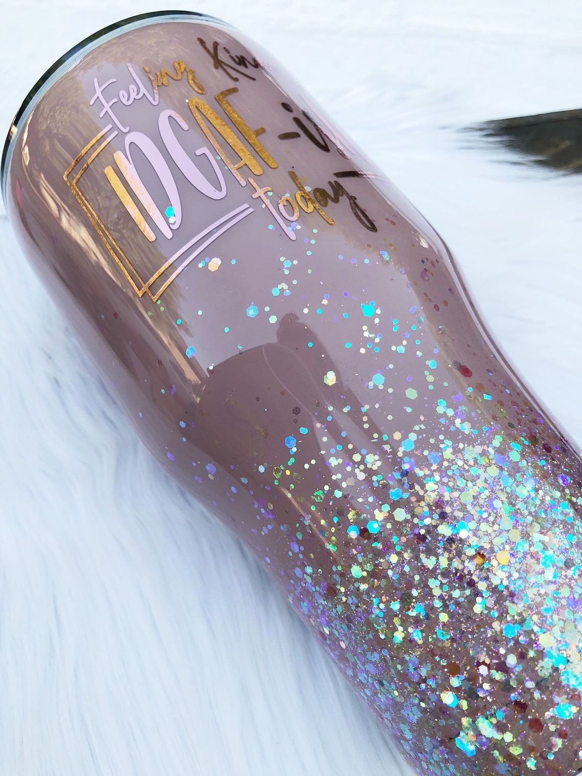 Rose Gold Glitter Tumbler Rose Gold YETI Personalized Etsy