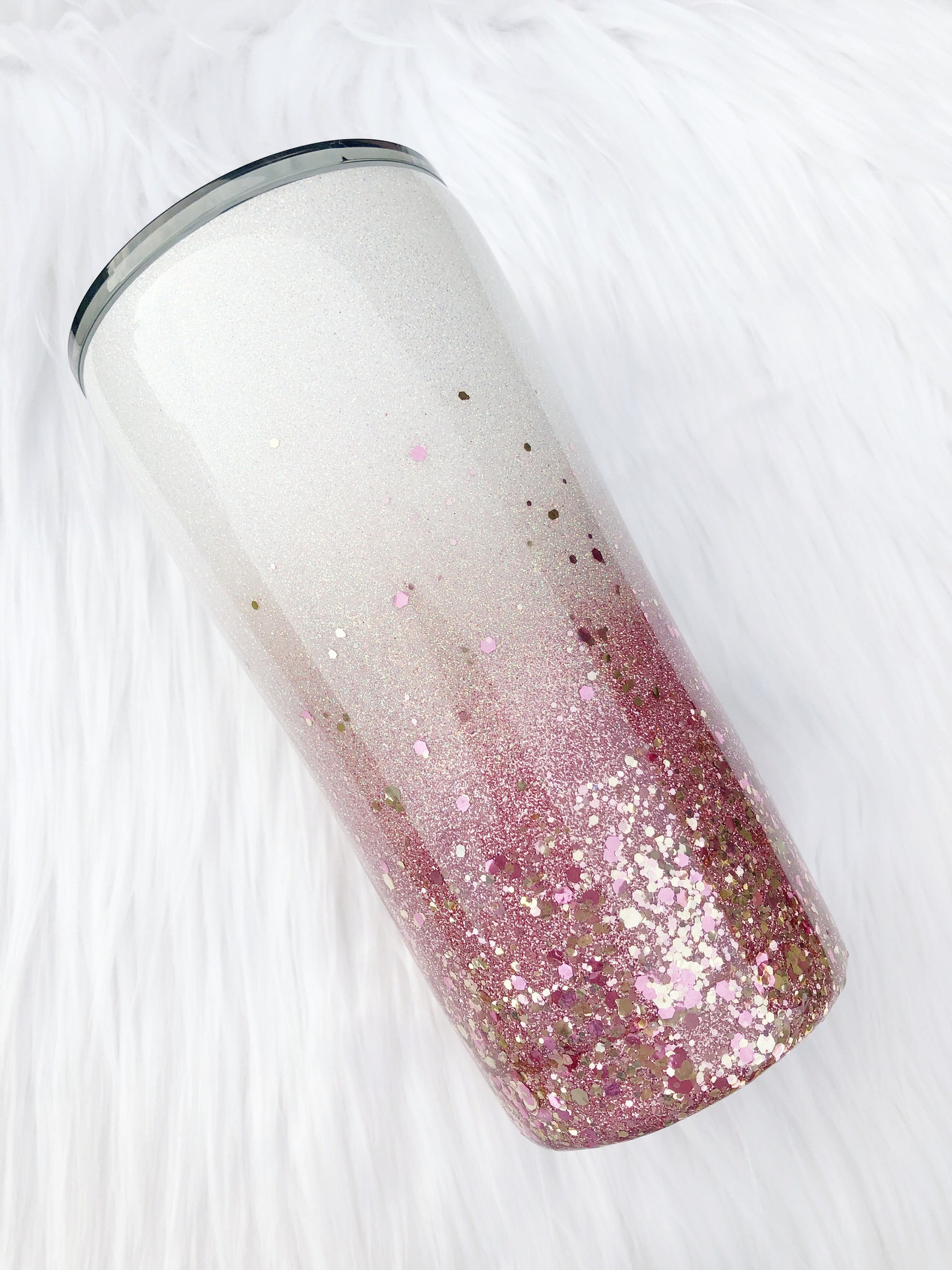 Rose Gold Glitter Tumbler Rose Gold YETI Personalized Etsy