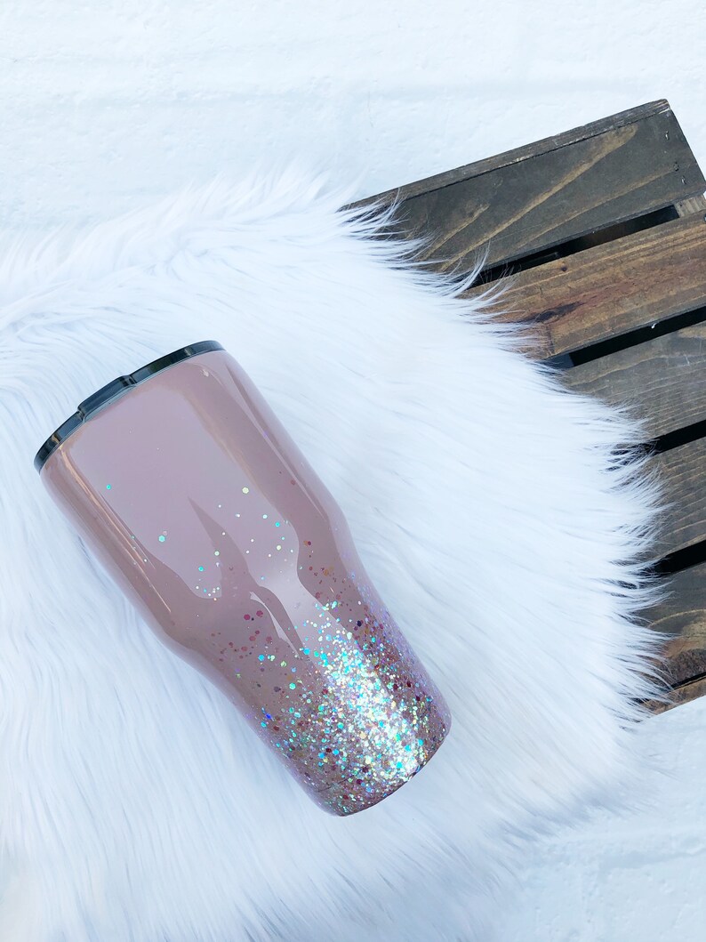 Rose Gold Glitter Tumbler Rose Gold YETI Personalized Etsy