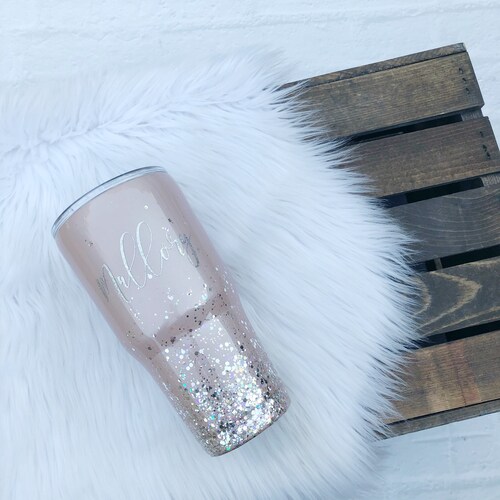 Rose Gold Glitter Tumbler Rose Gold YETI Personalized Etsy