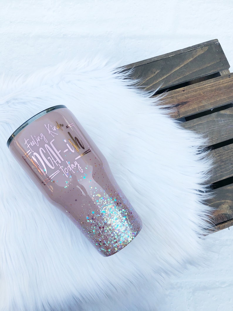 Rose Gold Glitter Tumbler Rose Gold YETI Personalized Etsy