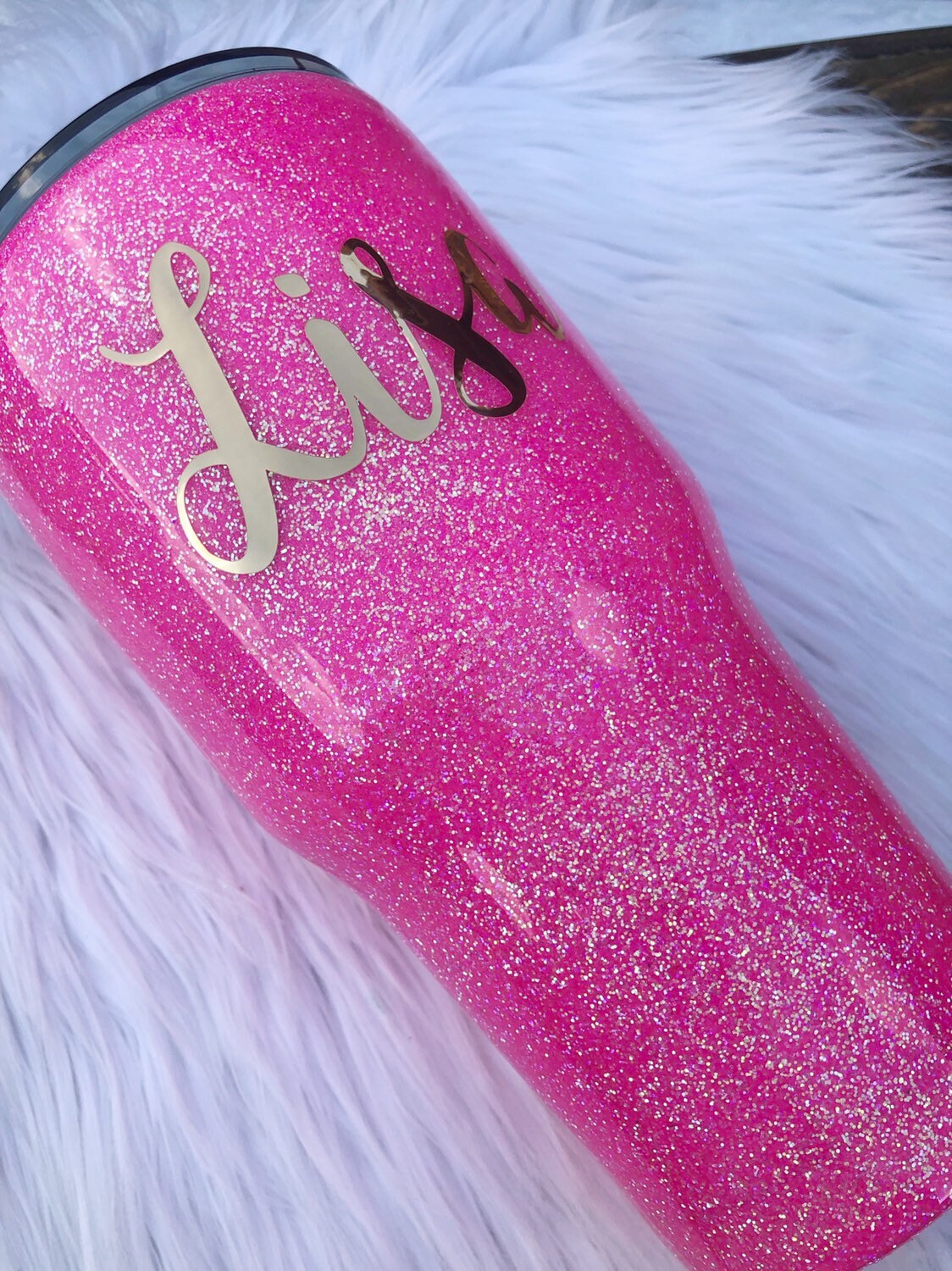 Pink Glitter Tumbler Personalized Glitter Tumbler Glitter | Etsy