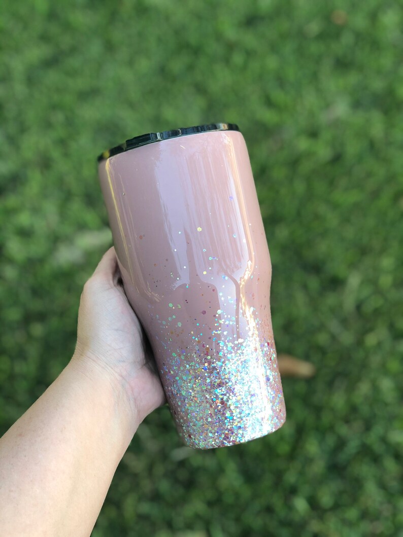 Rose Gold Glitter Tumbler Rose Gold YETI Personalized Etsy