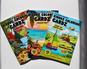 Coloring Books for Advanced Colorists and Kids - Coloring Cards Combo Package (Level 2)