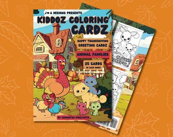 Happy Thanksgiving Coloring Cards for Kids (25 Page Coloring Book)