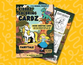 Fairytale Coloring Book by Kids (25 Mixed Greeting Cards Included)