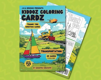 Transportation Coloring Book for Kids (25 Thank You Cards Included)
