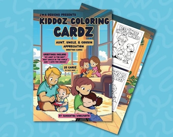 Coloring Cards for Aunts, Uncles, and Cousins from Kids (25 Page Coloring Book)