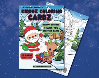 Holiday Thank You Coloring Cards for Kids (25 Page Coloring Book)