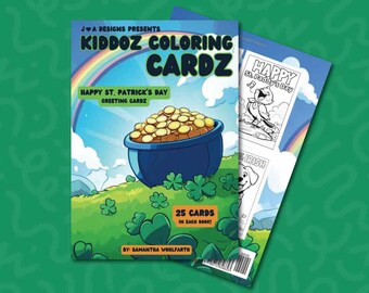 St. Patricks Day Coloring Cards for Kids (25 Page Coloring Book)