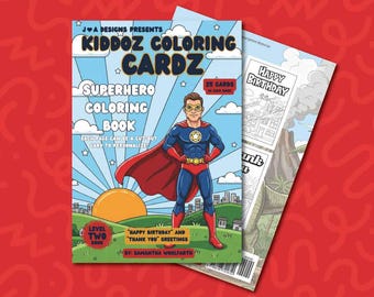 Superhero Coloring Book for Kids (25 Cards Included)