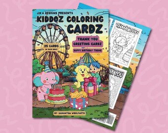 Thank You Coloring Cards for Kids (25 Cards Included)