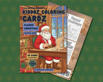 Classic Christmas Coloring Book for Kids and Adults, Level 3 (25 Cards Included)