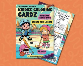 Sports & Leisure Coloring Book for Kids (25 Thank You Cards Inclulded)