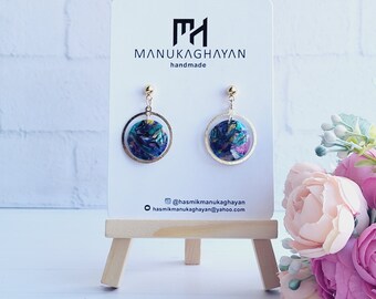 Polymer Clay Earrings/earring/round/fashion/fashion earrings/luxury/luxury earring/giftforher/mothers day/present/wedding/girl/girl earring/