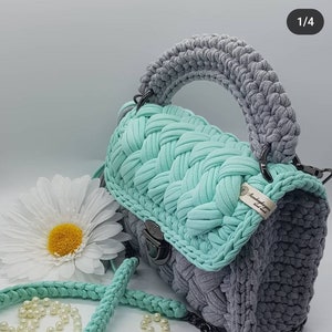 Handmade Crochet Medium Tote Bag | Shoulder Clutch | Brides Purse | Evening Knitting Pouch | Special Occasion Gift | Envelope Crochet Purse