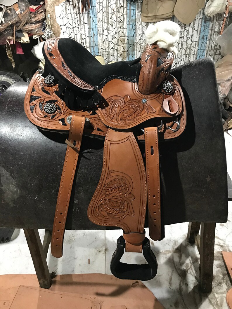 Premium Leather Western Racing Horse Saddle Gaited Bars Padded Etsy