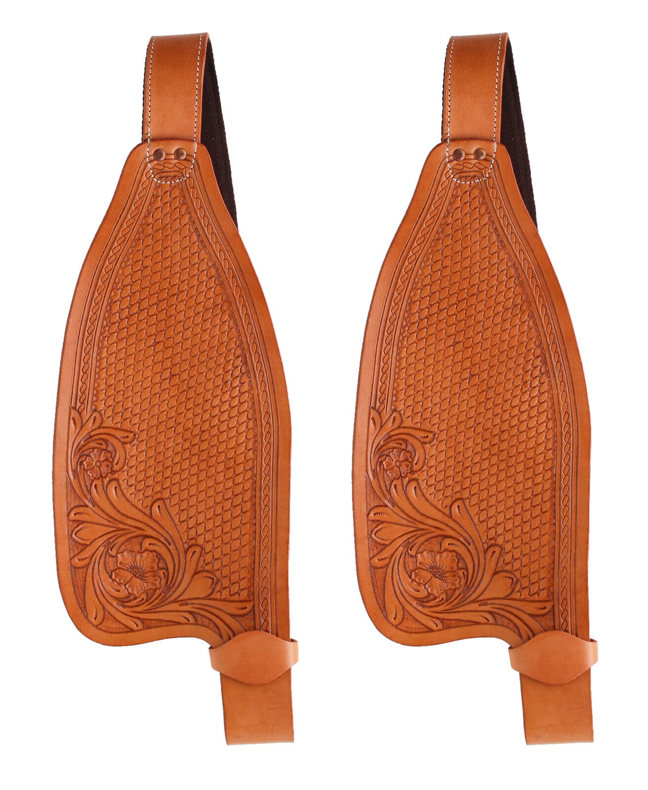 Hobble Straps Leder glatt ein Paar Westernsattel Steigbügel Fenderriemen 