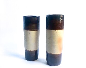 Vase fin bicolore (à droite) - Céramique