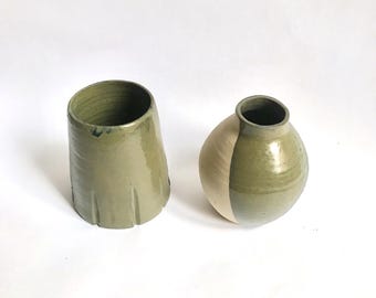Vase boule bicolore (à droite) - Céramique